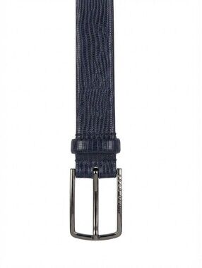 Men's Hugo Boss Navy Blue Textured Leather Belt - Size 95/36 - Made in Tunisia